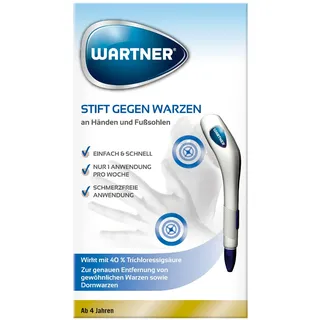 Wartner Stift gegen Warzen - Warzenstift zur schnellen und effektiven Anwendung - Warzenbehandlung mit Trichloressigsäure - 1er Pack