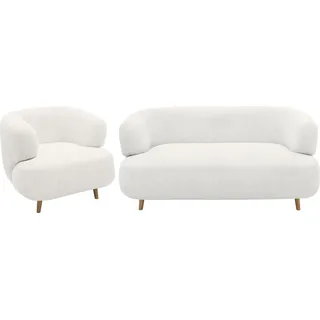 Andas Polstergarnitur »Tistam« 2-teilig, 2-Sitzer und Sessel, runde, organische Form weiß