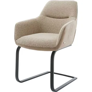 DeLife Schwingstuhl Pejo-Flex Freischwinger flach Schwarz Materialmix Schlamm Taschenfederkern