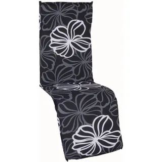 BEO Stuhlauflage 175 x 47 x 6 cm schwarz mit weißen Blüten 1 St.