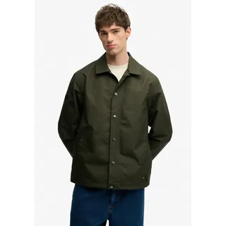 Parka SUPERDRY "SURPLUS OTTO COACH JACKET", Herren, Gr. M, grün (surplus goods olive grün), Web, Obermaterial: 100% Nylon, unifarben, relaxed fit normal, Jacken Parka, Relaxed Fit, aus Nylon, mit Hemdkragen, gerader Abschluss