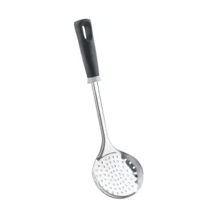 Metaltex Maximo Schaumlöffel aus Inox-Edelstahl, Hitzebeständiger Küchenhelfer mit extra dickem und ergonomischem Griff, Länge: 34 cm