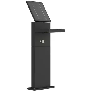 Lucande LED Solarleuchten Silvan mit Bewegungsmelder (spritzwassergeschützt (Modern) in Schwarz aus Aluminium (1 flammig,) - Solarlampe Solarleuchte Garten