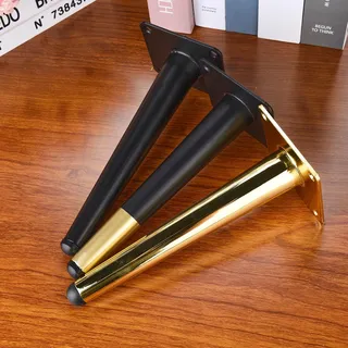 Möbelfuß aus Metall, 20cm, gerader Kegel, mattschwarz, für Sofa/Badezimmer/Fernseher/Tisch