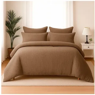 Wolkenfeld »Wolkenfeld Premium Musselin mit Reißverschluss« 2 tlg., tlg. aus 100% Baumwolle, – Atmungsaktiv & Weich – inkl. Kissenbezug 80x80