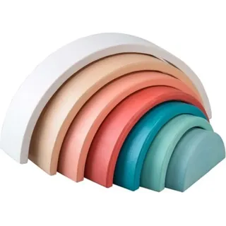 Simply Holz Regenbogen Bausteine Stapelturm - buntes Spielzeug