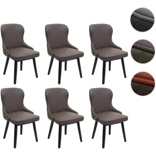 6er-Set Esszimmerstuhl HWC-M60, Polsterstuhl Küchenstuhl Lehnstuhl Stuhl, Stoff/Textil Massiv-Holz ~