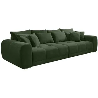 luma-home Big-Sofa Federkern B306/T134/H86 cm, Liegefläche 120x240 cm, Cord Grün / 15172 , Textil , Füllung: Polyurethan (Pur) , einzeln stellbar,Rechteckig , 306x86x134 cm , Wohnzimmer, Sofas & Couches, Sofas, Bigsofas