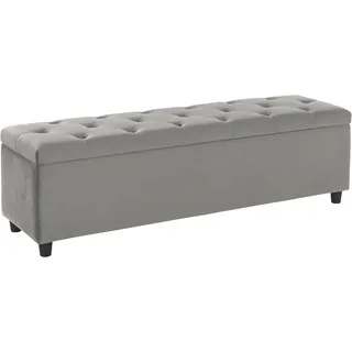 Bettbank HOME AFFAIRE "Relaxy", grau, B:120cm H:41,5cm T:40cm, Holzwerkstoff, Massivholz, Polyester, Sitzbänke, Bettbank, gesteppt, mit Staufach