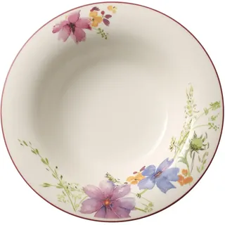 Villeroy & Boch - Mariefleur Suppenteller 23 cm Bunt, Spülmaschinenfest, Mikrowellensicher, Pasta Teller, Tiefer Teller, Geschirr, Blümchengeschirr, Premium Porzellan (Packung mit 6)