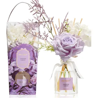 Airkeep Raumduft mit Duftstäbchen 120ml – Lavender Garden – Duftstäbchen Diffuser mit Blumen – Geschenkidee für Frauen & Mütter – Deko für Bad, Wohnzimmer & Schlafzimmer
