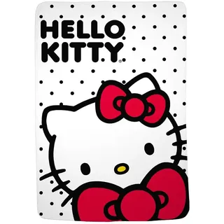 Franco Collectibles Sanrio Hello Kitty Polka Dot Bettwäsche, superweiche Plüsch-Mikro-Rascheldecke, 157,5 x 228,6 cm, (offizielles Lizenzprodukt)