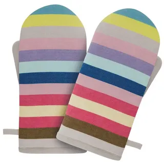 REMEMBER Ofenhandschuhe Set, Nr. 5, – außen reine Baumwolle - Farbenfrohe Ofenhandschuhe