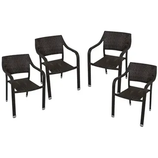 Garden Pleasure Charleston Gartenstuhl 57 x 66 x 82 cm braun 4 St.