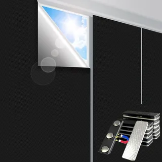 Magnetische Verdunkelung für Fenster, Verdunklungsstoff mit Magnetverschluss, Ohne Bohren, Abnehmbar, für Dachfenster und Dachschräge, Innen Sonnenschutz (100 * 145CM)