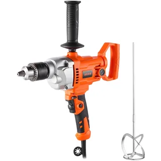 Vevor elektrische Bohrmaschine 15,89 mm mit Mixer Bohrmaschinenmischer 850 U/min 3,2 A Mischbohrmaschine mit D-Griff zum Bohren & Mischen multifunktionale Bohrgerät mit Mischer für Futter Zement