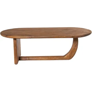 DRW Rechteckiger Couchtisch aus Holz, Walnuss, 110 x 36 x 53 cm