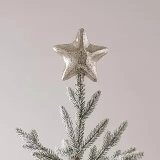 Lights4fun Stern Christbaumspitze Glas Weihnachtsdeko Batteriebetrieb Weihnachtsbaumspitze Glas Baumspitze