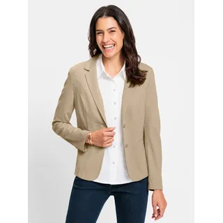 Jerseyblazer INSPIRATIONEN "Jersey-Blazer", Damen, Gr. 36, beige, 58% Viskose, 36% Polyamid, 6% Elasthan, Blazer Jerseyblazer