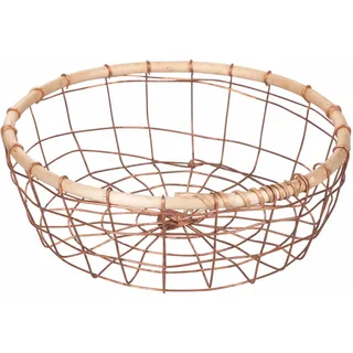 Villa d'Este Home Tivoli Kleiner runder Korb 24 cm aus Eisen und Holz, La Cucina