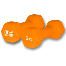 ND Sports Urban Fitness Hanteln mit Neoprenüberzug, sechseckig, 2 x 3 kg, Orange