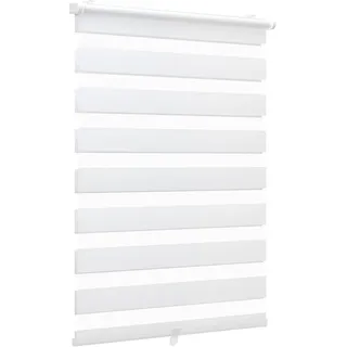 Sekey Doppelrollo Klemmfix ohne Bohren Doppelrollo Duo Rollo Schnurlos Rollo Faltrollo 70x210cm, Weiß