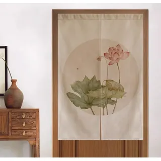 Fine Asianliving Japanische Noren Türvorhänge Lotus B80xH130cm - Bunt