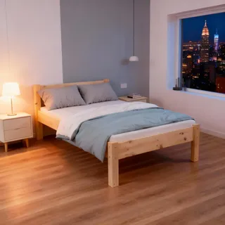 Pfostenbett aus Zirbenholz (Zirbe) "Zirben-Amelie" 180cm x 220cm - Naturbelassen