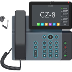 GEQUDIO High-End IP Telefon GZ-8 mit Netzteil - Fritzbox, Telekom kompatibel - Beleuchtete Tastatur & Touchdisplay - Anleitung für Fritz!Box Telefonanlage, Sipgate, Telekom, Speedport - WLAN Bluetooth