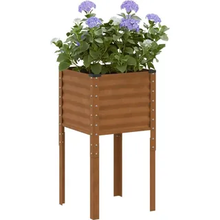 Design Pflanzkübel 45x45x88 cm Cortenstahl, Gabionen 2024 Neu - Braun