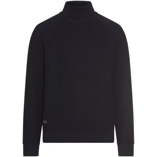 Strickpullover CAMEL ACTIVE, Herren, Gr. L, schwarz navy, Strick, Obermaterial: 60% Baumwolle, 30% Polyamid, 10% Wolle, unifarben, regular fit taillenbedeckt, ohne Ausschnitt, Rippbündchen, Pullover Strickpullover, mit Logo Stickerei