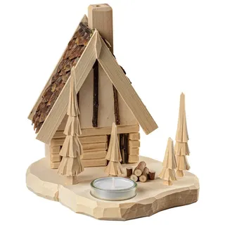 Saico Original Räuchermännchen "Räucherhaus, Finnhütte, für 1 Teelicht" BxHxT: 17x20x17 cm, natur