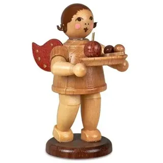 Holzengel Geschenkeengel mit Weihnachtsteller Ohne Krone / natur Höhe 6,5 cm NEU