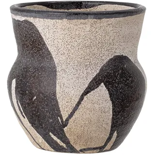 Bloomingville Nordic Nala Blumentopf aus Terracotta in der Farbe Braun Schwarz, 14,5cm, 82050902