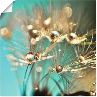 Artland Poster »Pusteblume glänzendes Gold« Blumen 1 Stk. tlg. ohne Rahmen, blau