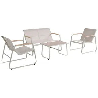 Juskys Gartenmöbelset Genua 4-teilig Gartenmöbel Sand