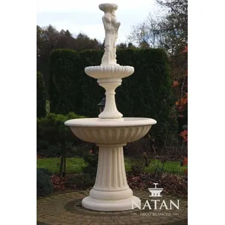Zierbrunnen Springbrunnen 197cm Skulptur Brunnen Deko Garten Fontaine Teich Neu - Weiß