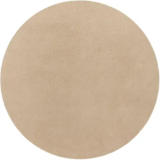 TT Home Flachwebeteppich Dunkel-Beige Ø 200 cm , Kunststoff , 200x200 cm , Teppiche und Böden, Teppiche, Flachwebteppiche