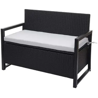 MCW Poly-Rattan 2ER Sitzbank Anthrazit, Grau , Kunststoff , 117x87x57 cm , Gartenmöbel, Gartenbänke