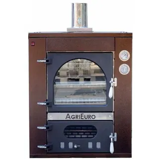 AgriEuro Medius 60 Deluxe INC - Einbau-Holzbackofen aus Edelstahl - kupferfarben