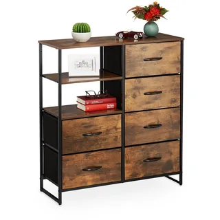 Relaxdays Kommode 92 x 84 x 32 cm braun