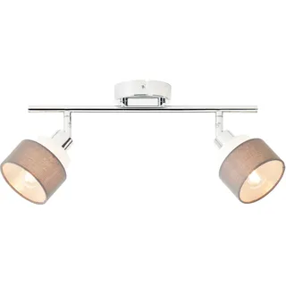 Brilliant Deckenstrahler »Naples« E14 Breite 48 cm, E14, Metall/Textil, chromfarben/grau/weiß, grau