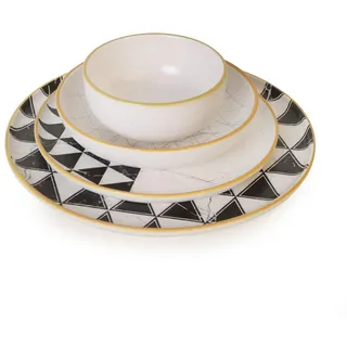 Elegantes 24-teiliges Keramik-Essgeschirr-Set, Mattweiß | 100% Steinzeug, antibakteriell, umweltfreundlich, spülmaschinen- und mikrowellengeeignet | Perfekt für stilvolles Speisen