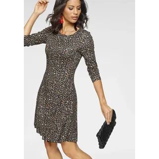 LAURA SCOTT Jerseykleid Midi Floral Schwarz 46