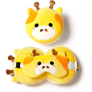 Puckator Relaxeazzz Rundes Plüsch-Reisekissen 40 x 40 cm Mehrfarbig