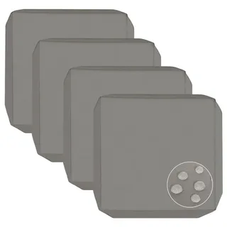 Sqodok Terrassenkissenbezüge, 61 x 61 cm, Outdoor-Kissenbezüge für Terrassenmöbel, wasserdicht, Terrassenkissen, Ersatzstuhl, Sitzkissenbezüge für Korbstuhl, Grau meliert, 4 Stück