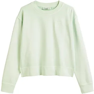 Marc O'Polo Denim Damen Sweatshirt aus Bio-Baumwolle mit Rundhalsausschnitt, Grün (Mint Mist), S
