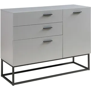 [en.casa] Sideboard Lavangen 100 x 75 x 35 cm Hellgrau