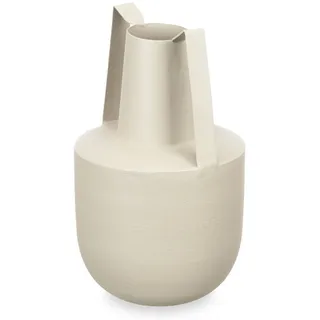 Giftdecor Vase Metall Pastellfarben mit Griffen 21 cm , Creme , 21 cm , Dekoration, Vasen, Metallvasen