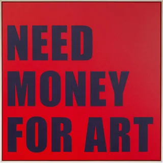 Kare Design Bild mit Rahmen »Gerahmtes Bild Need Money 80x80cm«, rot